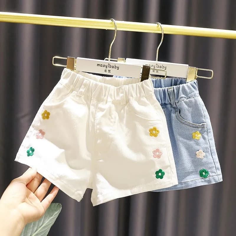 2026 New Summer Girls Denim Shorts Korean Style Trendy Casual Hot Pants For Toddler Baby Girls Fashion Streetwear