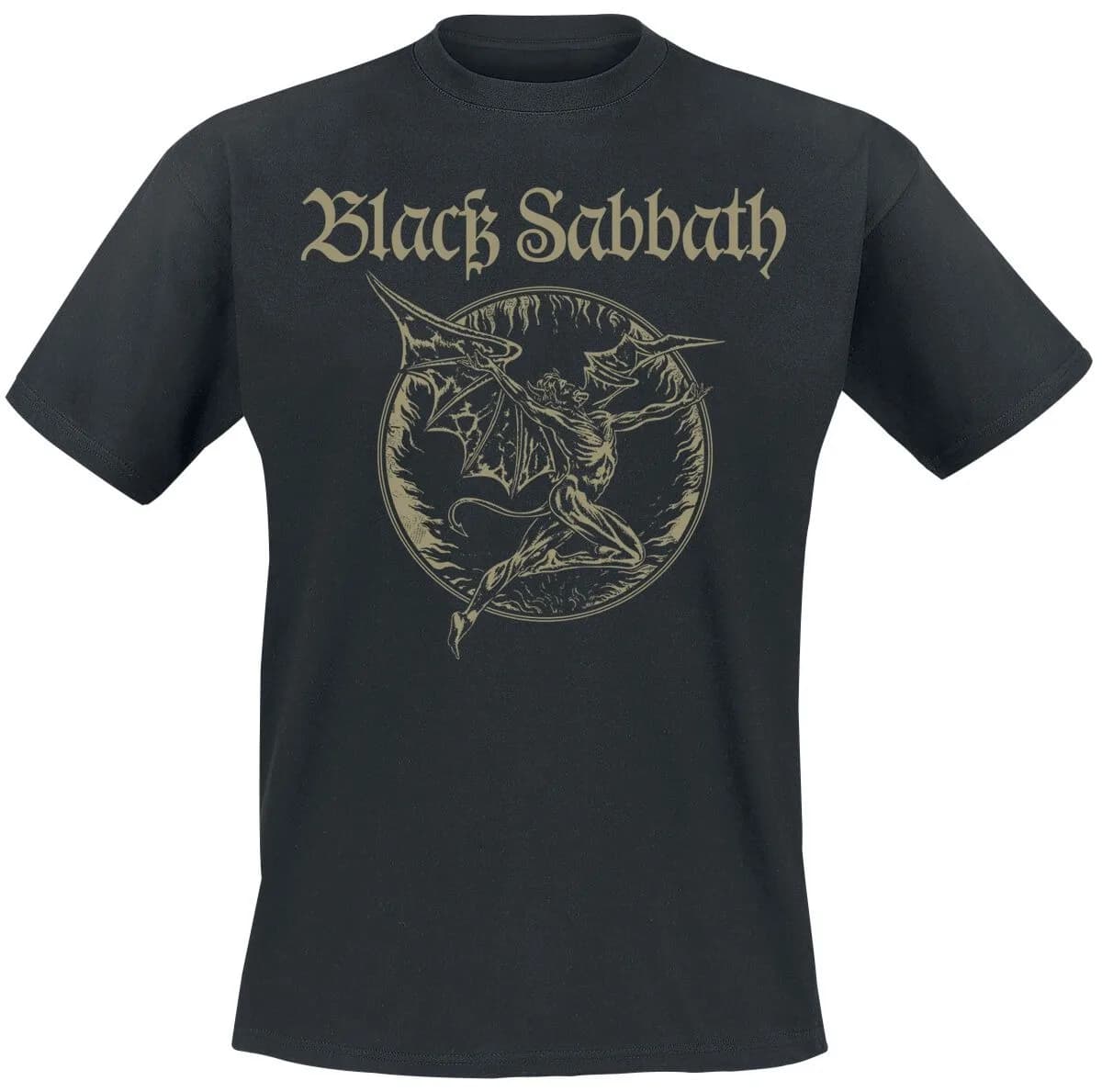 Black Sabbath Vintage Gothic Demon Graphic Cotton T-Shirt Unisex Heavy Metal Style Black Short Sleeve Top