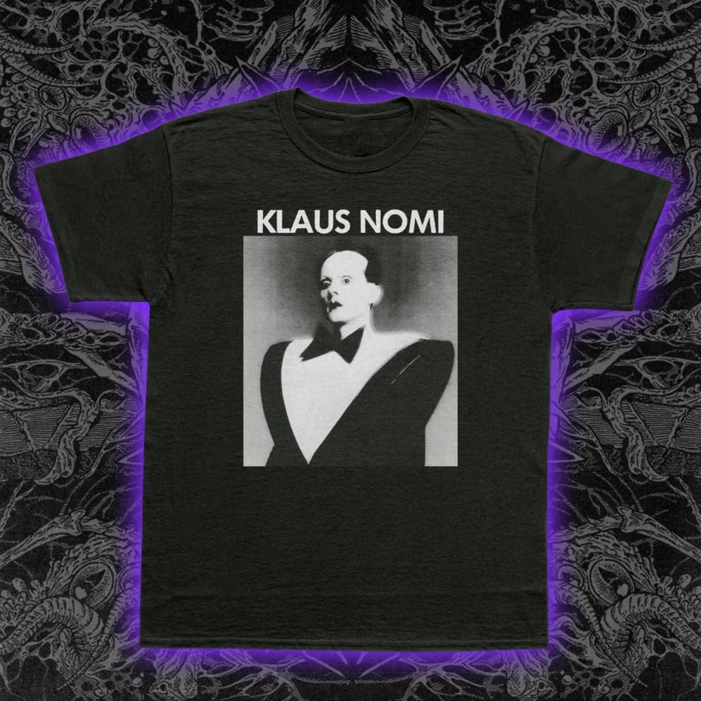 Klaus Nomi T-shirt New Wave Opera Music Total Food David Bowie T-shirt Pure Cotton All-Season Streetwear   shirts for men
