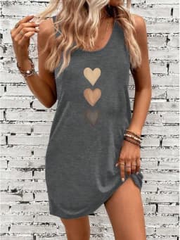 Women's Stylish Sleeveless Crew Neck Dress Elegant Solid Loose Fit Dress Female Summer Streetwear Dresses