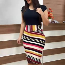 Plus Size Women's Summer Elegant Fashion Short Sleeve Dress Bodycon Office Lady New Arrival Trendy Comfortable