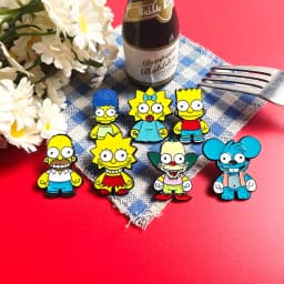 7pcs the Simpsons Enamel Pin Set - Homer J. Simpson Marge Bart Lisa Krusty the Clown - Comedy Animation Badges for Backpack