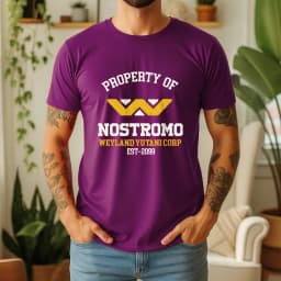 100% Cotton Nostromo T-Shirt Weyland Yutani 2099 Alien Sci-Fi Retro Style Oversized Breathable Casual Short Sleeve