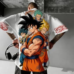 2026 Summer Dragon Ball Retro Pure Cotton Fitness T-shirt Men's Oversized Short-sleeved Family Unisex Children's Casual Shirt