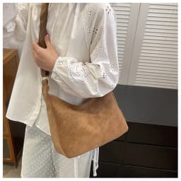 Casual Large Capacity Women's Shoulder Bag Adjustable Strap Solid Color Crossbody Bag Tote Handbag