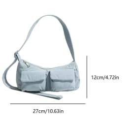 Women Casual Shoulder Bag Solid Color Simple Messenger Hobos Large Capacity Nylon Crossbody Zipper Closure for Party Vacation