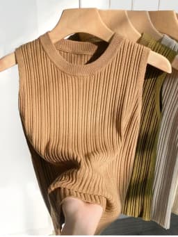 2026 Women Top Korea Knitted Vests O-neck Solid Tank Blusas Y2K Summer Fashion Female Sleeveless Casual Thin Tops