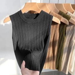 2026 Women Top Korea Knitted Vests O-neck Solid Tank Blusas Y2K Summer Fashion Female Sleeveless Casual Thin Tops