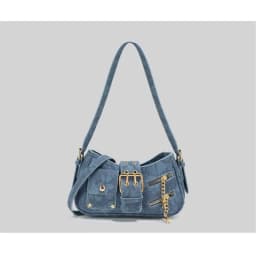 2026 New CEEKAY Denim Shoulder Bag, Y2K Style Hobo Bag with Belt Buckle Decor, Casual Underarm Bag for Women Trendy Denim Tote