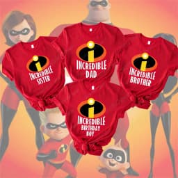 Incredibles Family Logo Graphic Print Shirt Pixar Movie Fan Tee Family Member T-shirt Party Tee Adults Kid Cotton T-shirt Top