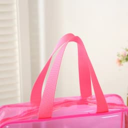 Printed makeup bag - LOVE pattern - Transparent storage organizer for toiletries - Travel-friendly storage bag