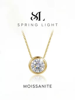 Personalized 1ct Moissanite Necklace for Woman Round Diamond Pendant Engagement Wedding Party Jewely New