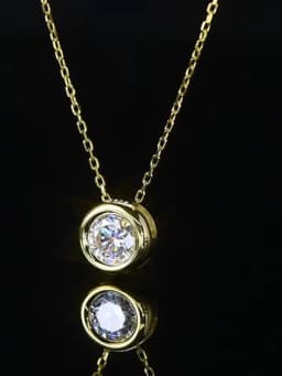 Personalized 1ct Moissanite Necklace for Woman Round Diamond Pendant Engagement Wedding Party Jewely New