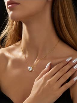 Personalized 1ct Moissanite Necklace for Woman Round Diamond Pendant Engagement Wedding Party Jewely New
