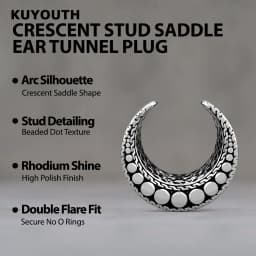 KUYOUTH 2Pcs Moon Shape Ear Gauges Tunnels Saddle Plugs Vintage Tribal Ear Stretchers Piercing Jewelry Gift for Ear Stretching