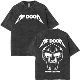 Rapper Mf Doom Tour 2026Vintage Washed T Shirts Men's Women Fashion Oversized T-shirts Y2K Hip Hop Gothic Short Sleeve T Shirts