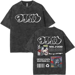 Rapper Mf Doom Tour 2026Vintage Washed T Shirts Men's Women Fashion Oversized T-shirts Y2K Hip Hop Gothic Short Sleeve T Shirts