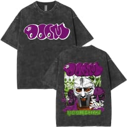 Rapper Mf Doom Tour 2026Vintage Washed T Shirts Men's Women Fashion Oversized T-shirts Y2K Hip Hop Gothic Short Sleeve T Shirts
