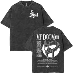 Rapper Mf Doom Tour 2026Vintage Washed T Shirts Men's Women Fashion Oversized T-shirts Y2K Hip Hop Gothic Short Sleeve T Shirts