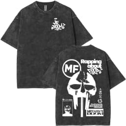 Rapper Mf Doom Tour 2026Vintage Washed T Shirts Men's Women Fashion Oversized T-shirts Y2K Hip Hop Gothic Short Sleeve T Shirts