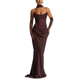 Summer New Style off-Neck Special-Interest Design Elegant Fashionable Solid Color Ribbon Pleated Dress for Women Banquet style