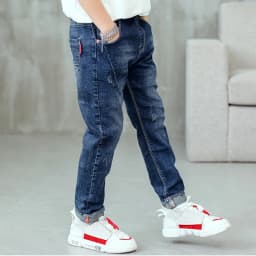 3-12 Years Spring Autumn Boys Jeans Letter M Slim Fit Style Casual Long Trousers For Kids Handsome Children Birthday Present