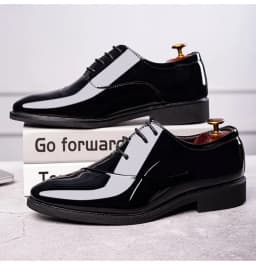 Italian Oxford Shoes for Men Luxury Patent Leather Wedding Shoes Pointed Toe Dress Shoes Classic Plus Size 38-48