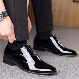 Italian Oxford Shoes for Men Luxury Patent Leather Wedding Shoes Pointed Toe Dress Shoes Classic Plus Size 38-48