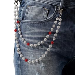 Harajuku Street Hip Hop Trousers Rhinestone Keychain Hipster Pant White Wallet Belt Chain Jeans Chain