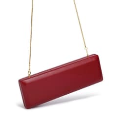 Elegant Red Evening Bag Minimalist Detachable Gold Chain Shoulder Bag Perfect for Evening Events, Weddings, and Formal Occasions
