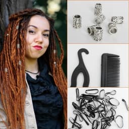 New Hair Tool Set ,Beard Beads Set Viking Piece, Viking Beard Beads Nordic Hair Accessories for Jewellery DIY Pendant Necklace