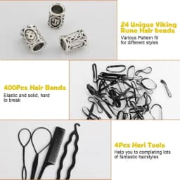 New Hair Tool Set ,Beard Beads Set Viking Piece, Viking Beard Beads Nordic Hair Accessories for Jewellery DIY Pendant Necklace