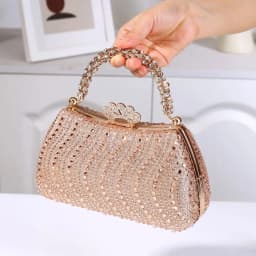 Luxury Diamond Embedded Evening Bag Elegant Style Small Size Women Handbags Fashionable Design Clutch Bag Wedding Event