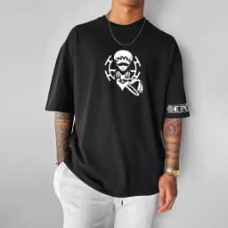 2026 New ONE PIECE Men's T-Shirt Trafalgar Law Japanese Anime Summer Cotton Y2K Harajuku Men's and Women's Short Sleeves