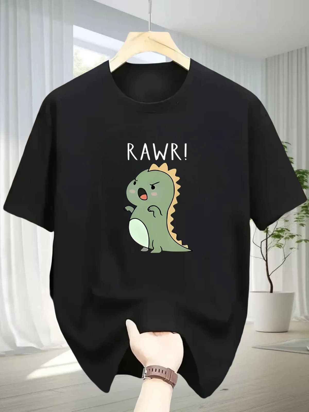 Funny RAWR Dinosaur Graphic T Shirt Women Men Summer Casual Short Sleeve Crew Neck Loose Tee Kawaii Animal Print Harajuku Top