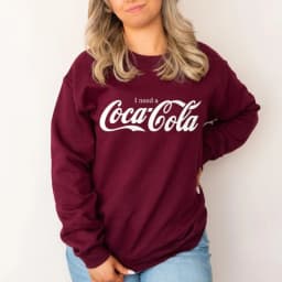 Unisex I Need A Cola Logo Autumn and Winter Sweatshirt Coke Lover Hoodie Gift for Matching Hoodies Long Sleeve Casual Pullover