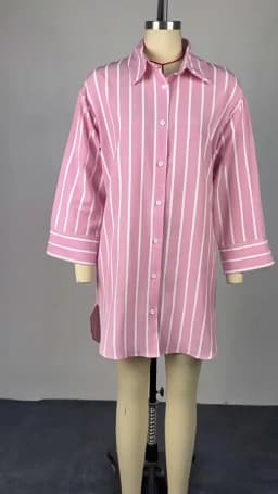 Vintage Oversized Striped Shirts Women's Blouses Loose Casual Fashion Lapel Single-Breasted Top for Spring Lady Streetwear