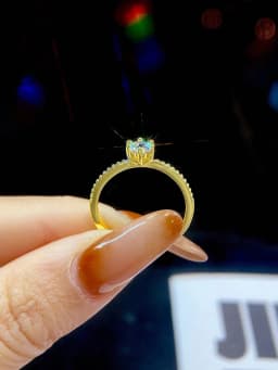 Sparkling 0.4CT Classic Real Moissanite Diamond Engagement Rings For Women Gift Wedding Fashion Elegant Top Quality Jewelry