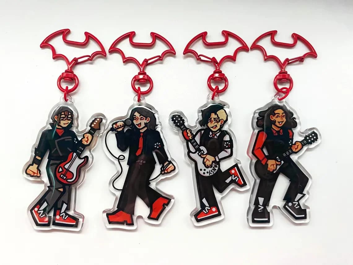 My Chemical Romance Epoxy Keychains PVC Collectible Key Ring for Fans