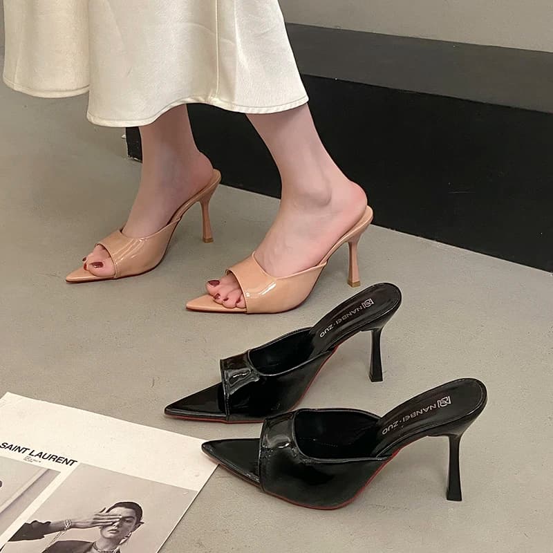 NEW Pointed Toe High Heels Sandals for Women Beautiful Korean Style Summer Shoes Rubber Sole Luxury Sensation