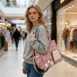Stylish Nylon Tote Bags 5 Soft Hues Shoulder Crossbody Bag Spacious Design with Multiple Pockets Ideal for Student Work Travel