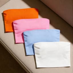 Women 4 Pack Strapless Tube Top Set Casual Solid Sleeveless Bandeau Top Set