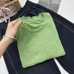 Spring Summer White T-shirt Loose Fit Petal Sleeve Cover-up Female Chic Fungus Neck Tees Tops See Through Korean Lady T Shirt