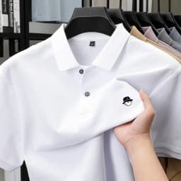 Summer best-selling brand new cartoon exquisite pattern embroidered polo shirt fashionable men 100% cotton comfortable short top