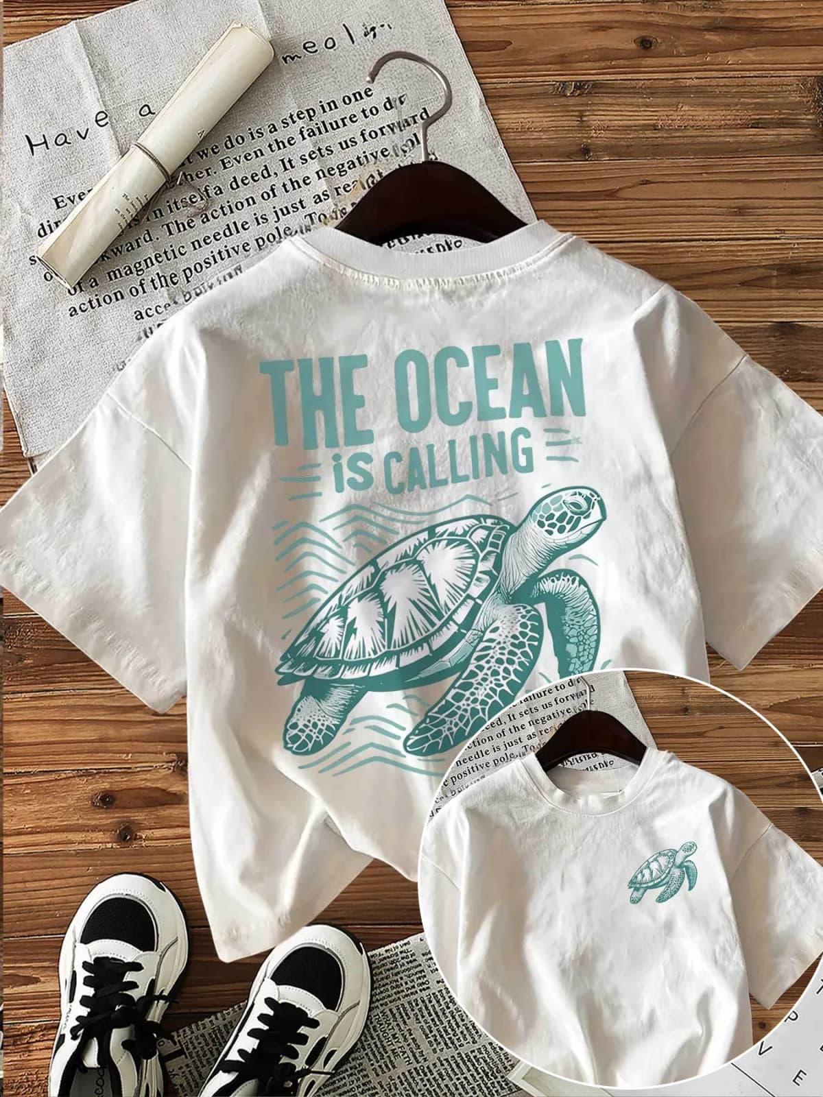 The Ocean Is Calling Sea Turtle Graphic T Shirt Women Men Summer Casual Short Sleeve Crew Neck Loose Tee Harajuku Beach Top