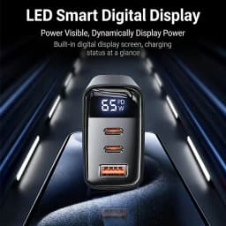 65W Quick Charger Type C PD 65W Super Fast Charger USB C and USB A 3 Ports for iPhone 17 15 Pro For Samsung Laptop