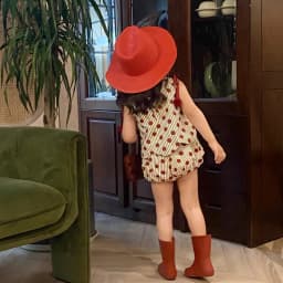 Girls Summer 2 Piece Outfits Sleeveless O Neck Dot Print Tank Tops Lantern Shorts Sets 6M-5T