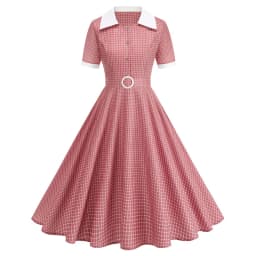 Vintage Women's Summer Dress Polka Dot Peter Pan Collar Sweet Short Sleeve A-Line for Diner & Party