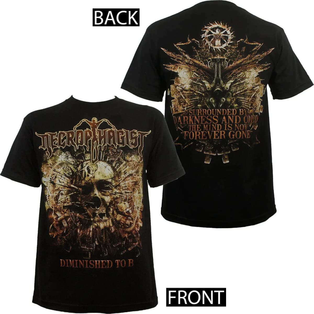 Authentic NECROPHAGIST Band Diminished To B Song Lyrics T-Shirt S-2XL NEW