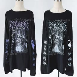 Original Crew Neck Black Y2K Long Sleeve T-Shirt Japanese Subculture Anime Print T Shirt Spring Autumn New Loose Versatile Tops